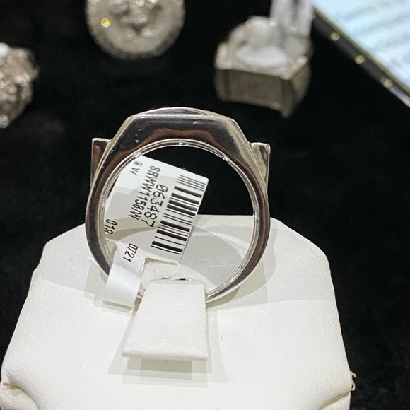 10k white gold vermeil Real Diamond men statement ring NOT CZ NOT MOISSANITE WOW - Picture 6 of 8